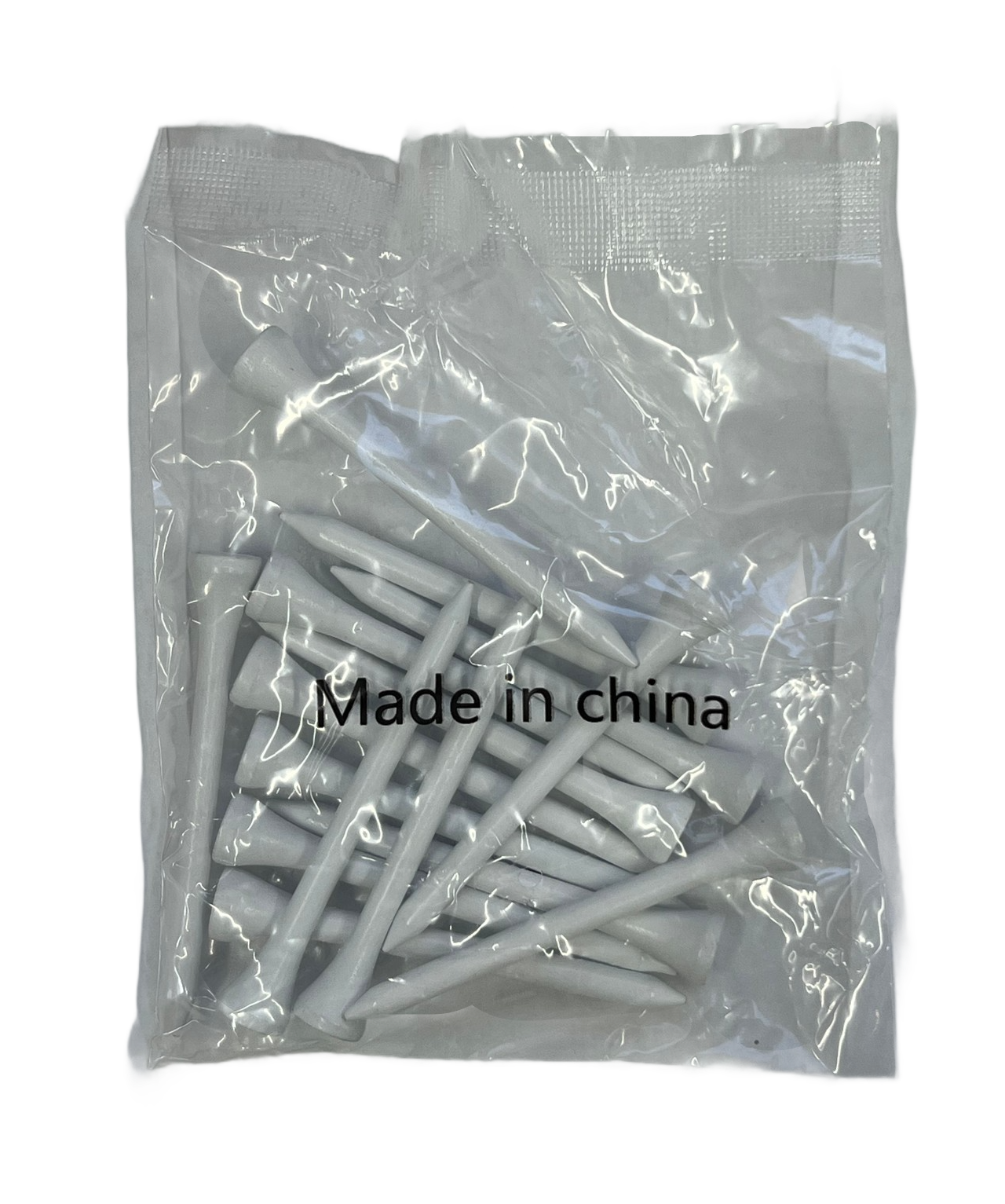 3 1/4" - 15ct wooden tee bags - Say "Made in China" - Clearance