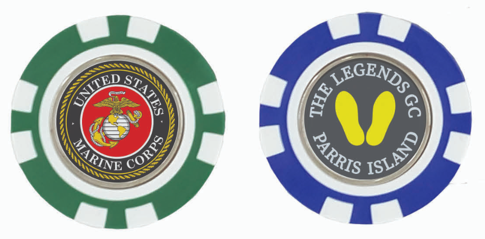 Plastic Poker Chip W/Removable Ball Marker