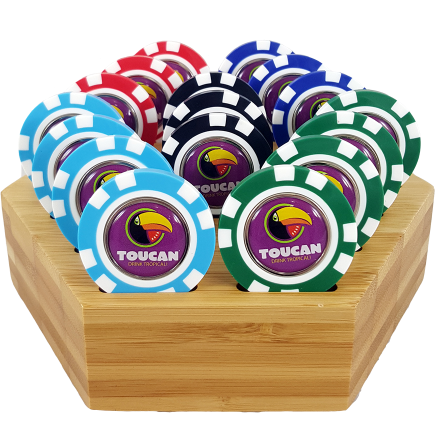 Plastic Poker Chip W/Removable Ball Marker