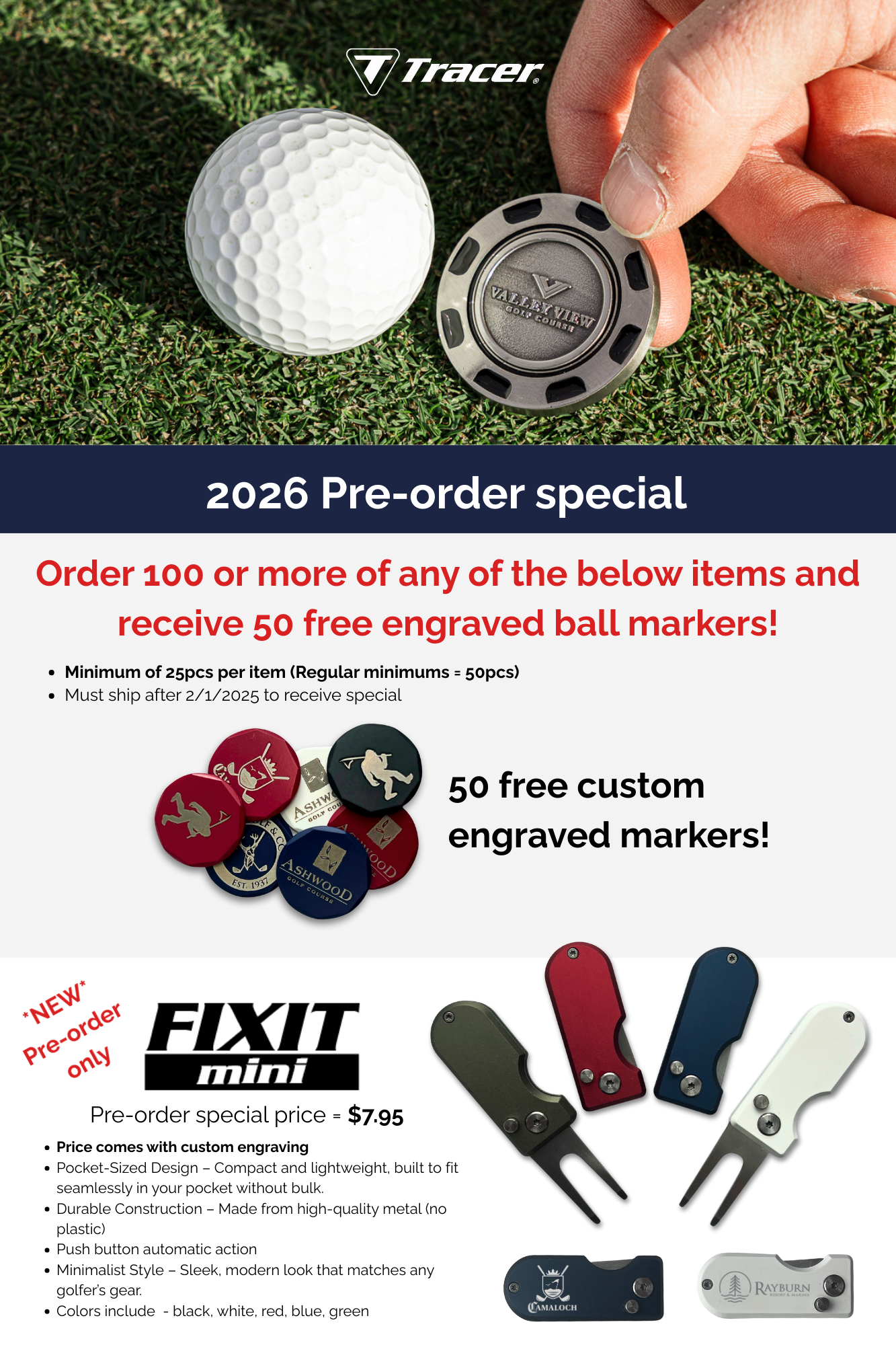 The FIXIT MINI Golf Tool - Custom Engraving