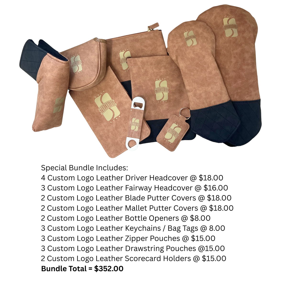 Leather Collection - Engraved Logo Buckskin Leather