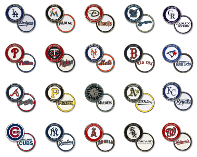 NCAA/NFL/MLB/NHL Licensed Double Sided Ball Markers