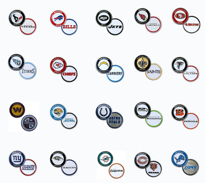 NCAA/NFL/MLB/NHL Licensed Double Sided Ball Markers