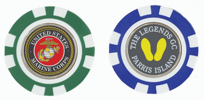 Plastic Poker Chip W/Removable Ball Marker