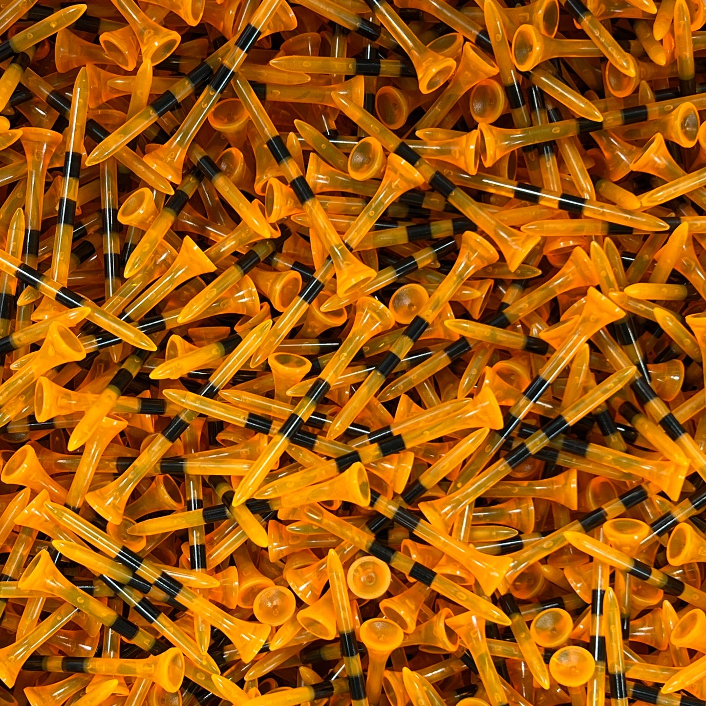 Bulk Plastic Tees - 10,000 Count, Clear Orange - Overstock Sale!