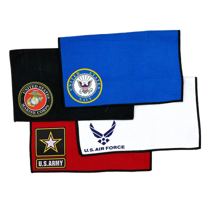 15" x 18" towel with Military Logos