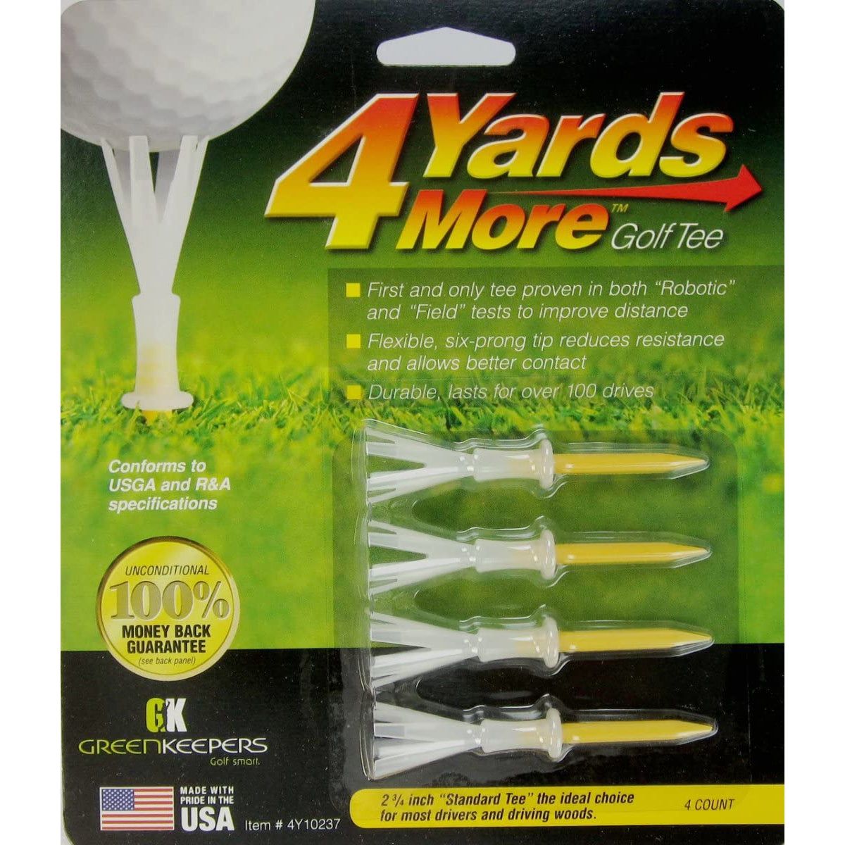 4 Yards More Golf Tee 2 3/4" - Yellow