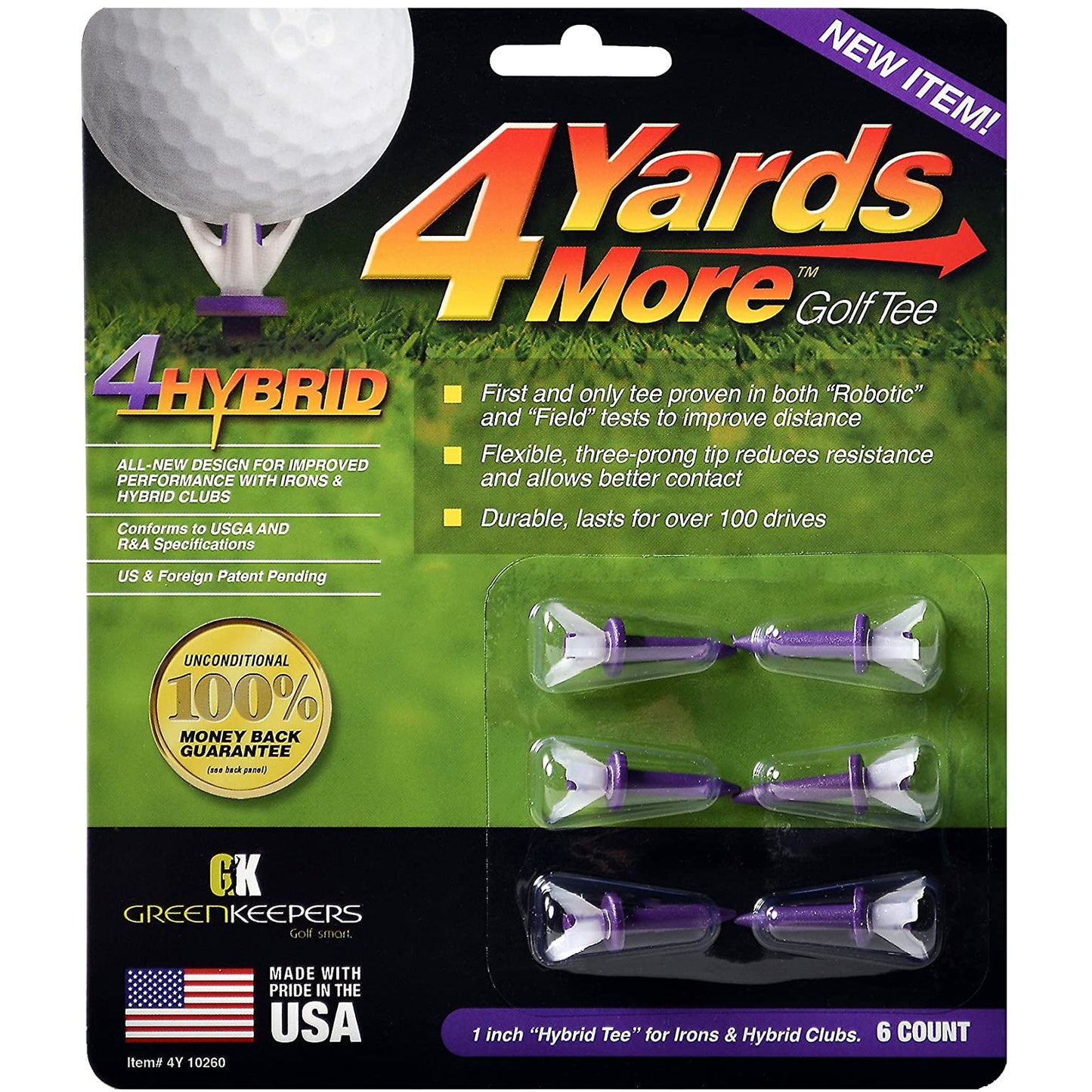 4 Yards More Golf Tee, 1" - Purple