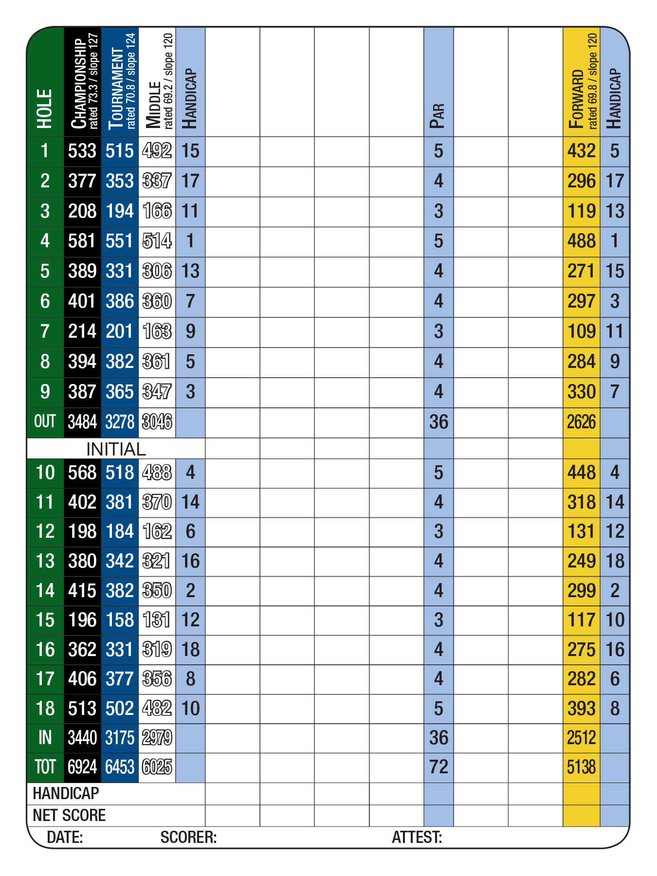 Custom Printed Scorecards