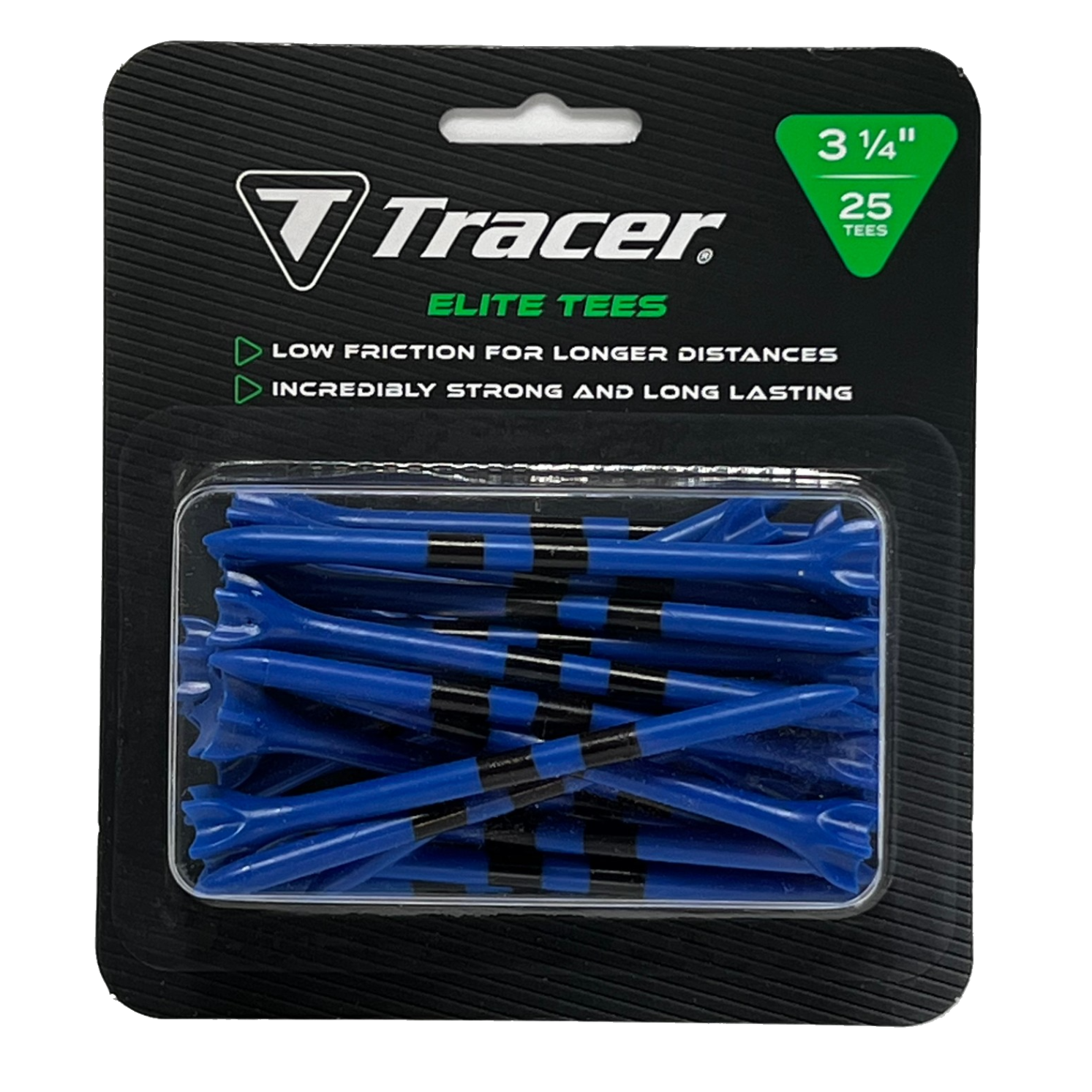 Tracer 3 1/4", Elite Plastic Tees - Blister Pack